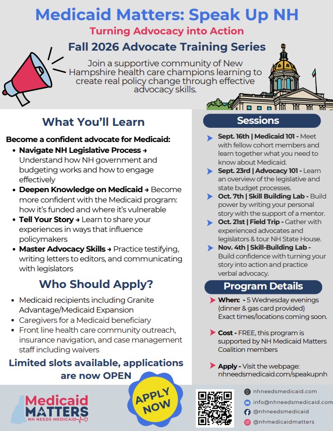 Medicaid Matters: Speak Up NH advocacy training program